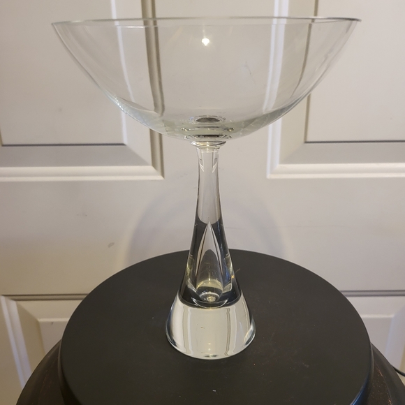 Steuben Style Teardrop Crystal Glass Compote Bowl 9" - Picture 5 of 11